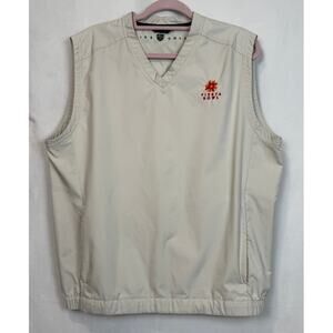 Nike Golf Fiesta Bowl Windbreaker Pullover Vest Khaki Tan L V-Neck